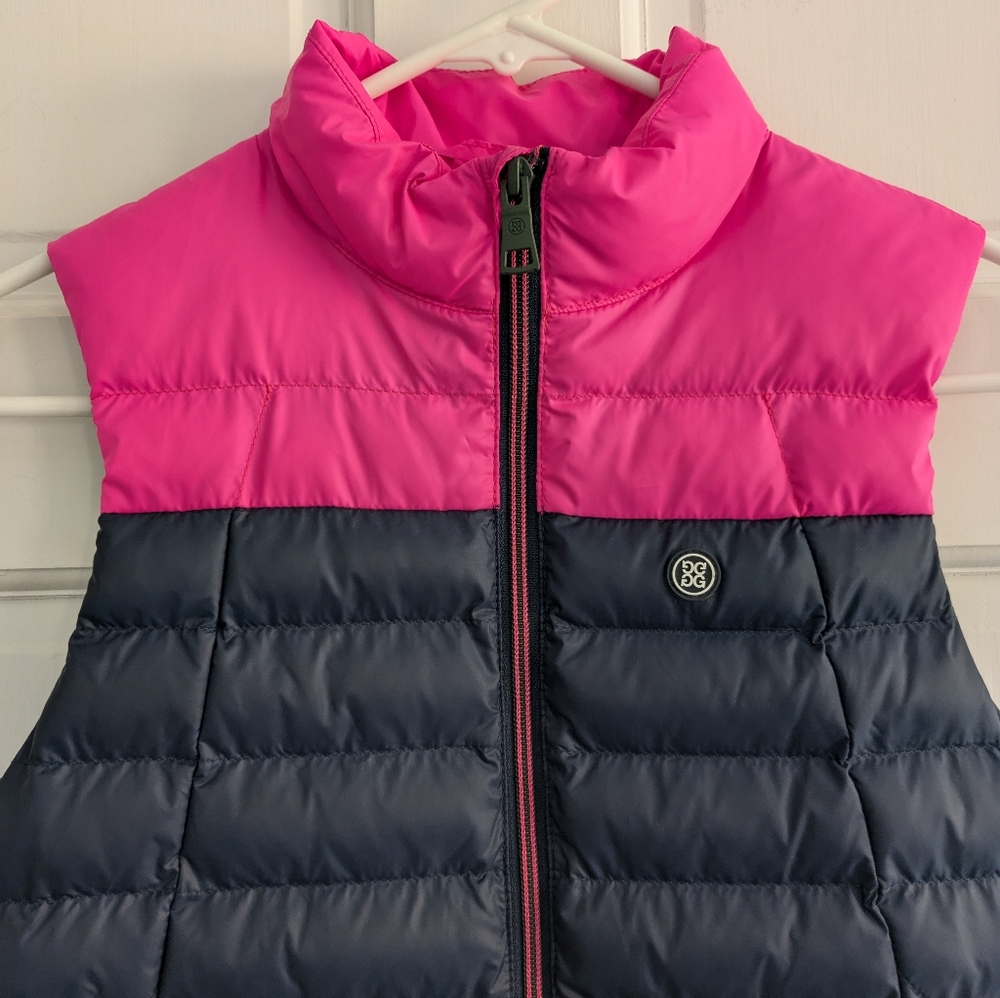 G/Fore women's color block puffer vest size XS golf athleisure outdoors hiking - Picture 6 of 9
